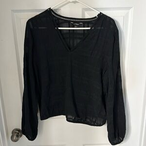 Express Black V-Neck long Sleeve Elastic Waist & sleeves Size Medium